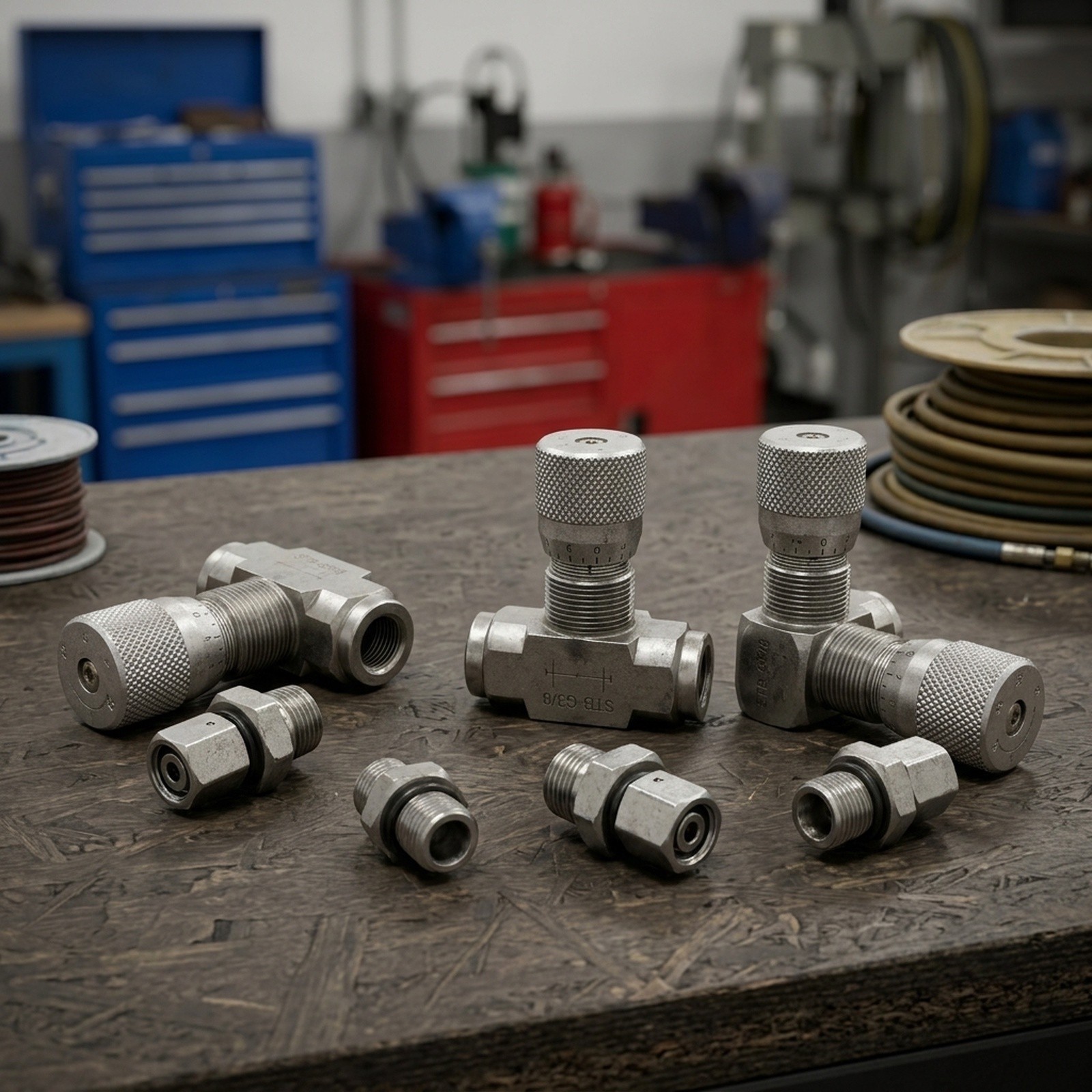 Two Way Hydraulic Throttle Valve with 08L Connector for Precise Flow Adjustment