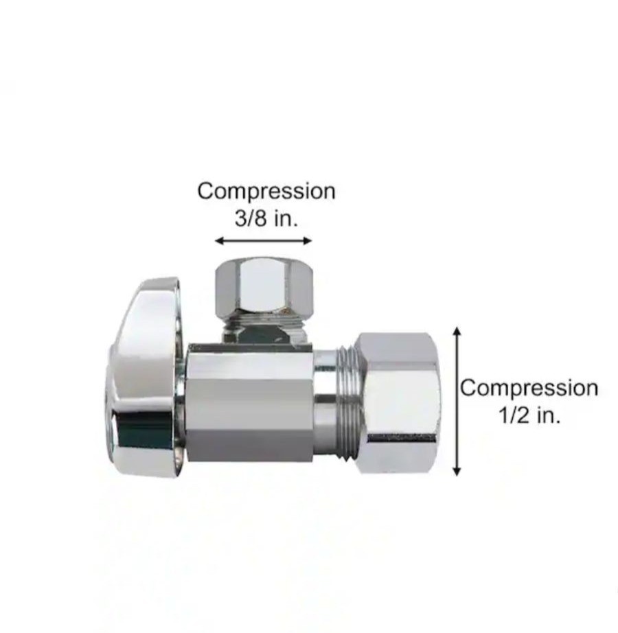 BrassCraft 1/2″ Compression Inlet X 3/8″ Compression Outlet 1/4-Turn Angle Valve
