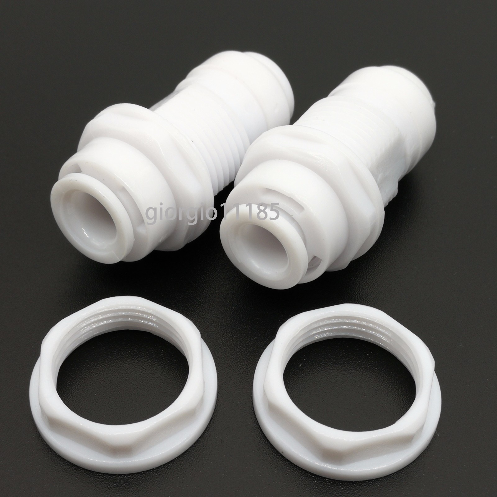 NJ STOCK 2pcs 1/4″ to 1/4″ Quick Connect Bulkhead Connector Push Fit