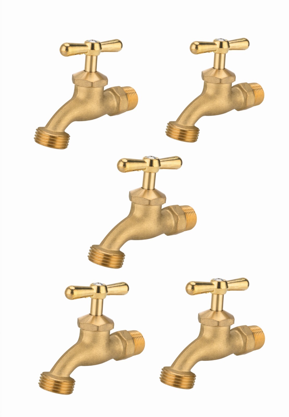 5 PCS EFIELD Outdoor Garden Hose Faucet /Valve 1/2″ Male NPT×3/4″ Male GHT