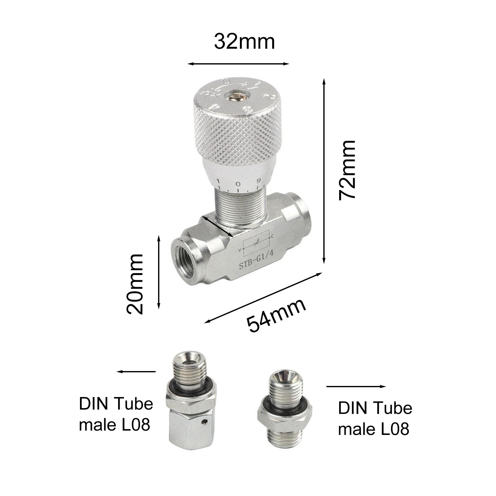 Two Way Hydraulic Throttle Valve with 08L Connector for Precise Flow Adjustment