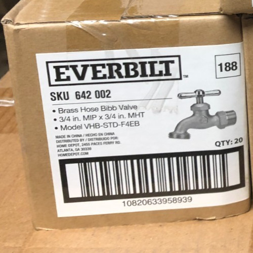 Everbilt 3/4 In. Mip X 3/4 In. Mht Brass Hose Bibb Valve (Box of 20) **