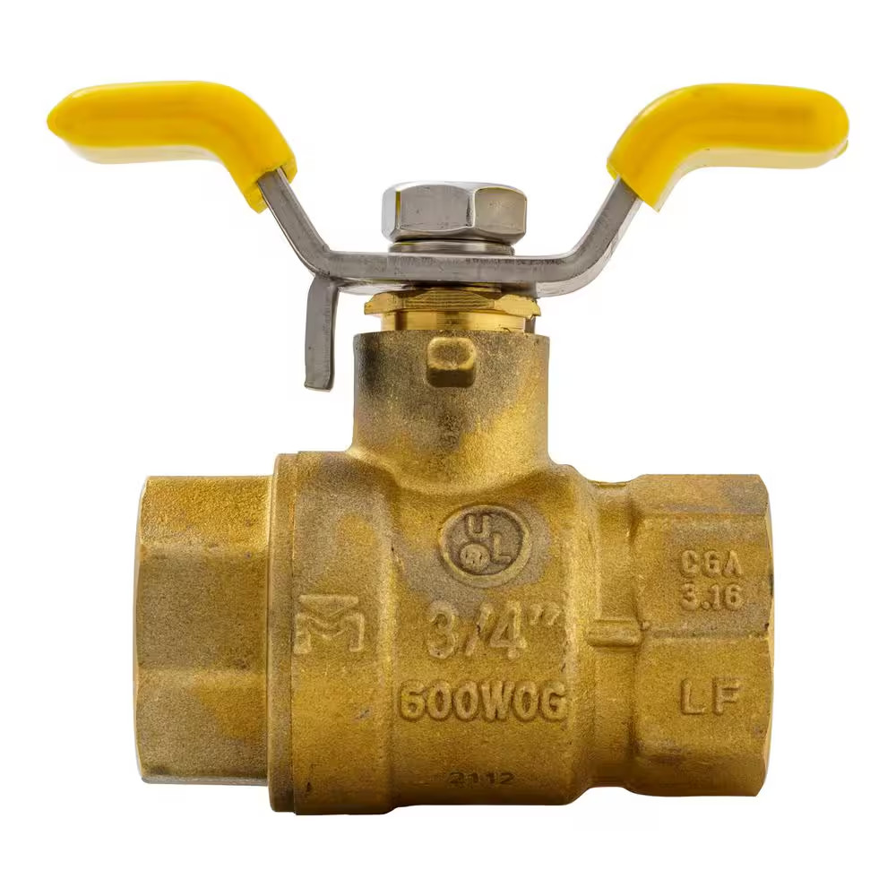 3/4 In. X 3/4 In. Brass T-Handle Ball Valve