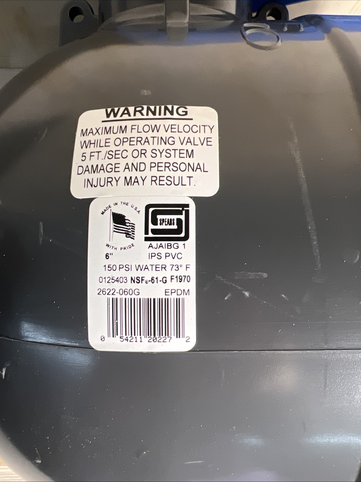Spears 1823-060 6″ TU 2000 Industrial PVC Ball Valve Flanged EPDM O-Ring.