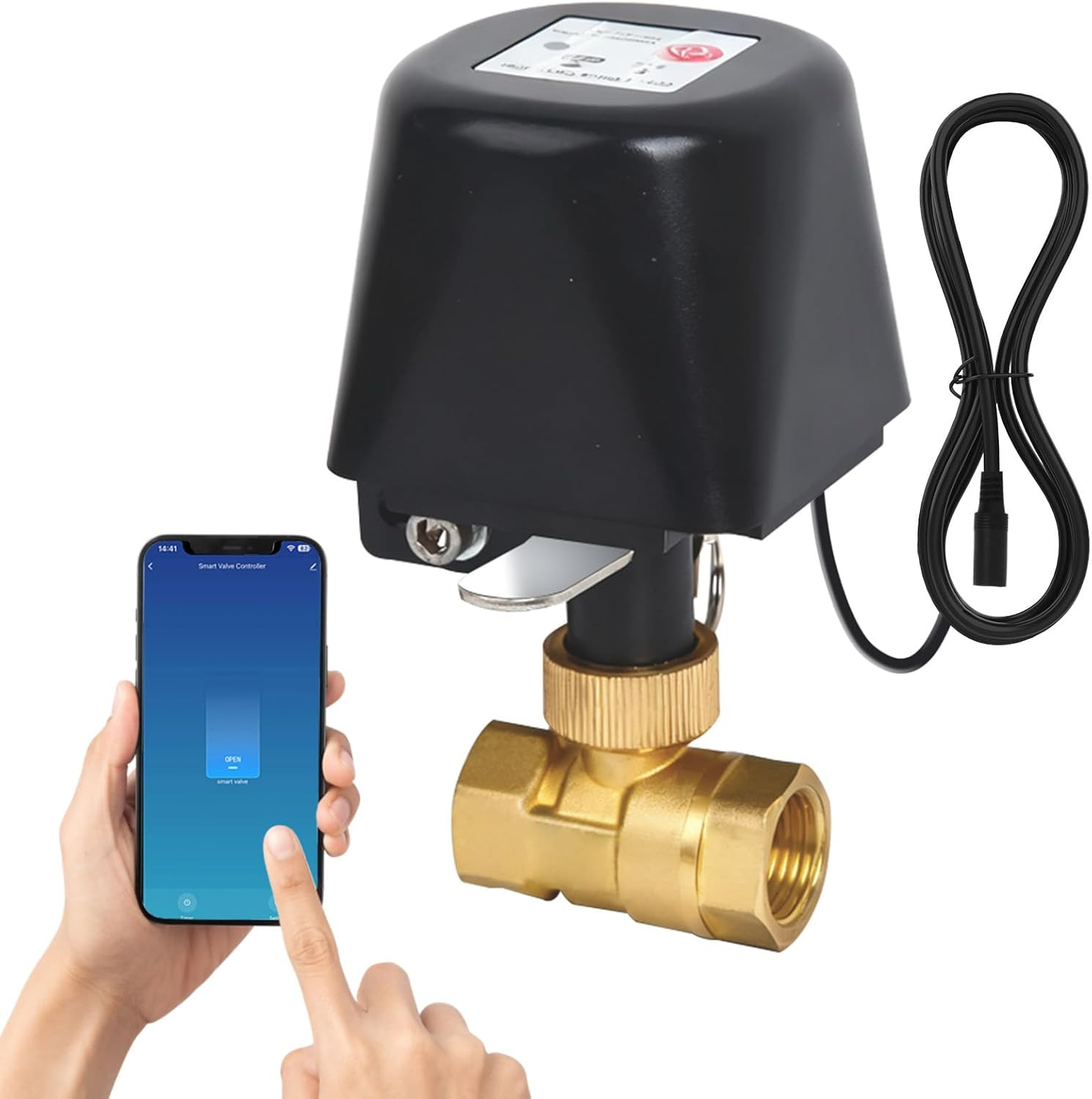 Owfeel Wifi Smart Water Valve, APP Remote Control, DN15 Ball Brass Water Valve,
