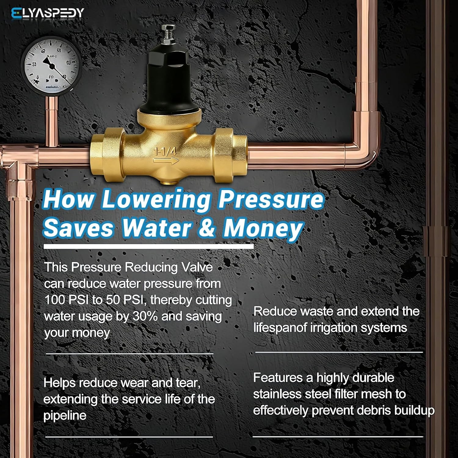 1-1/4″ 114-NR3XL Pressure Reducing Valve Compatible with Zurn For Water Supply