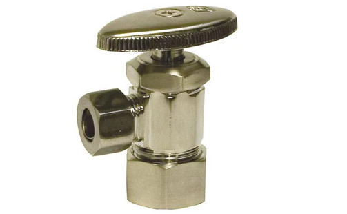 Proflo PF203BN 5/8 x 3/8 in. Angle Supply Stop Valve in Brushed Nickel