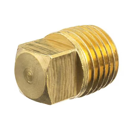 Zoro Select Zusa-Pf-10578 Brass Square Head Plug, Male Npt, Zusa-Pf-10578
