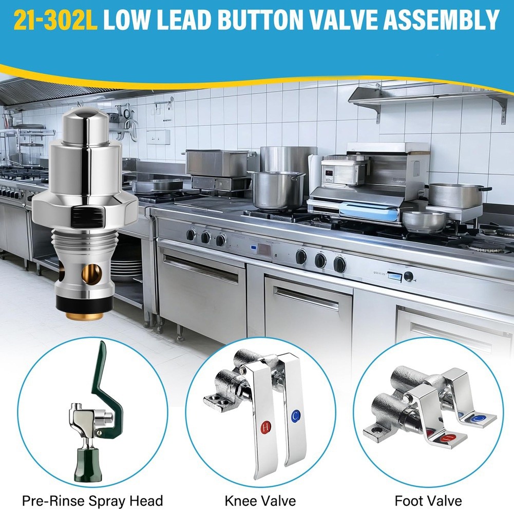 Button Assembly for Pre-Rinse Heads, Knee , Foot Valves,2773