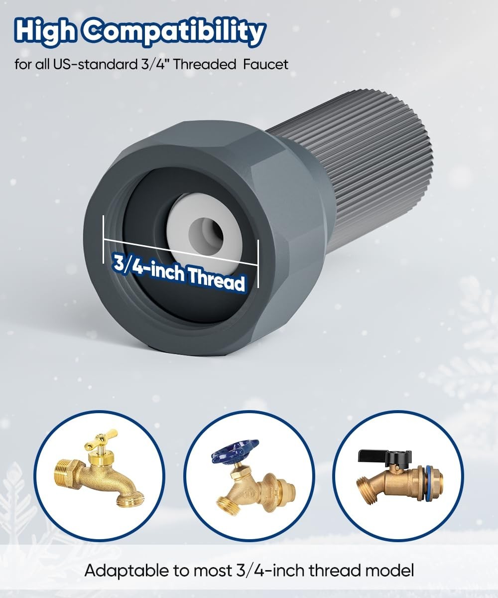 2pcs 3/4-Inch Thread Faucet Freeze Protection Valve – Outdoor Frost Proof Cover