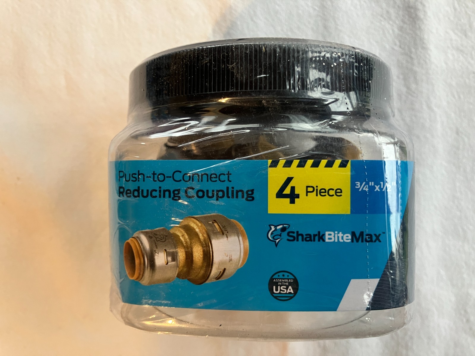 SharkBiteMax UR058J4 Push-To-Connect Brass Reducing Coupling 3/4″ x 1/2″, 4/Pack