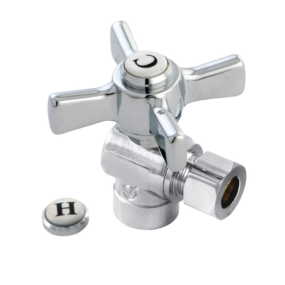 Kingston Brass CC4320.ZX 1/2″ Sweat X 3/8″ OD Comp Angle Stop – Chrome