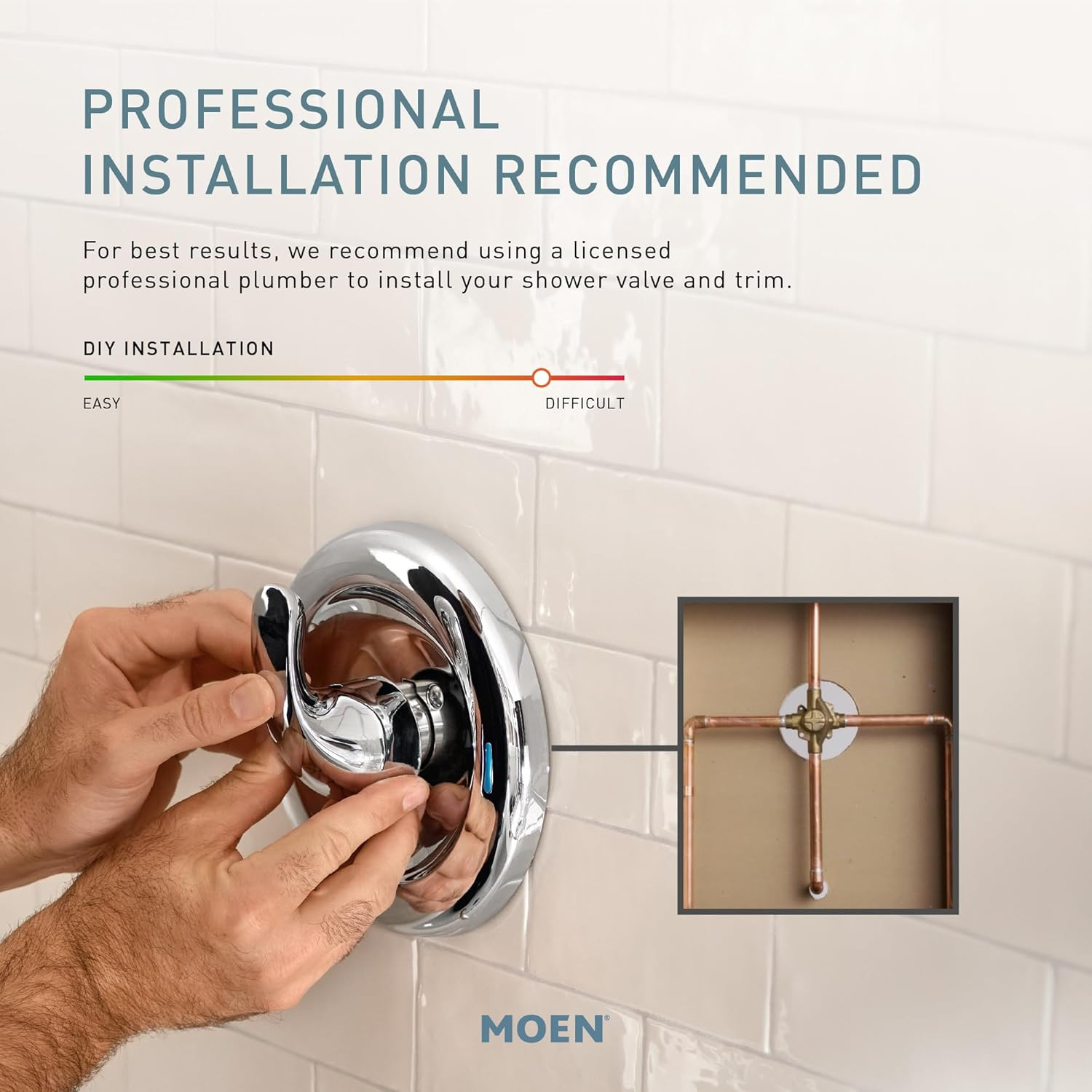 Moen M Pact Positemp Pressure Balancing Brass Tub and Shower Valve with IPS Conn