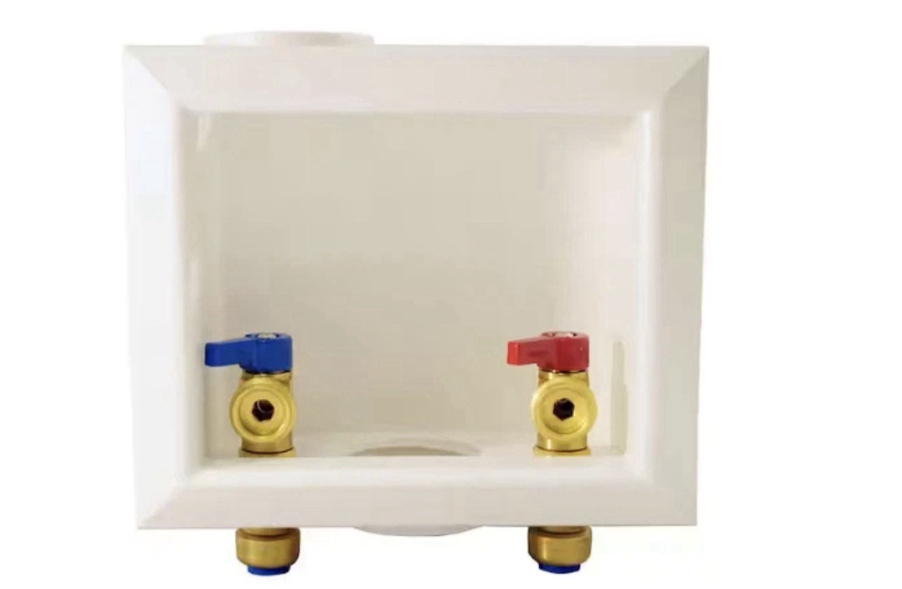 Tectite 1/2in Brass Push-to-Connect x 3/4in MHT Washing Machine Outlet Box