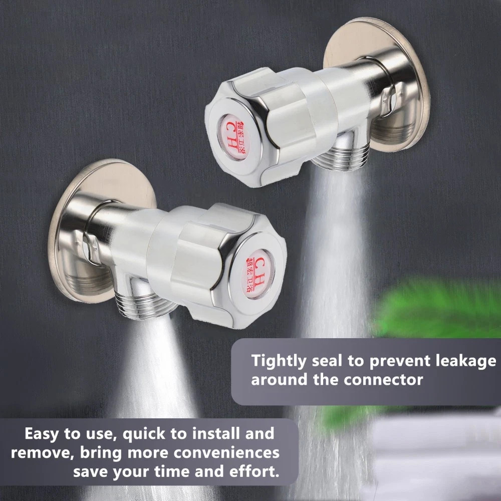 10pc ABS Angle Valve 1 Way Water shut off Stop Bathroom Toilet Faucet Tap Plasti