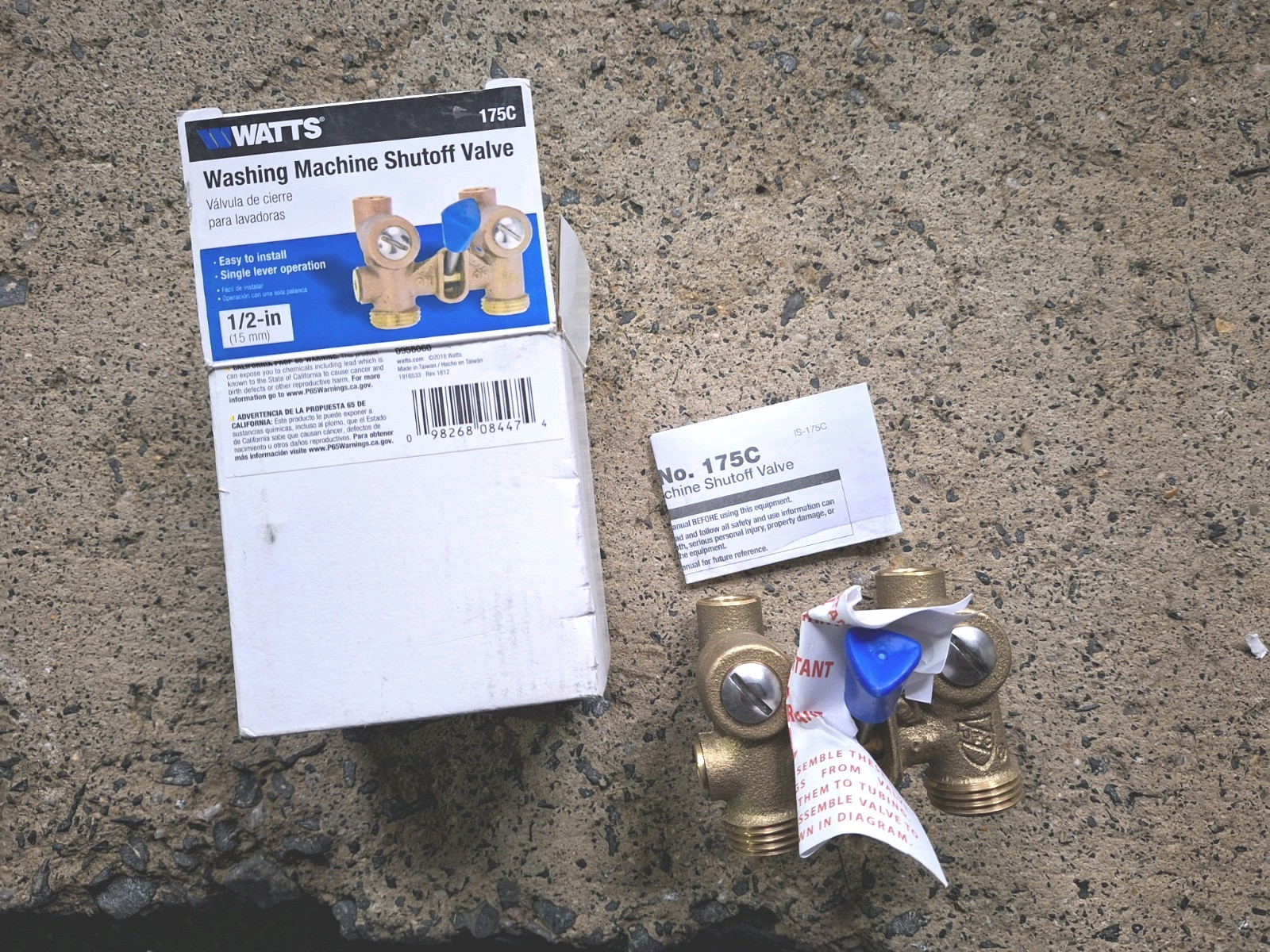 Watts 1/2 in. Bronze Sweat x MHT Washing Machine Shutoff Valve (New, Open box)