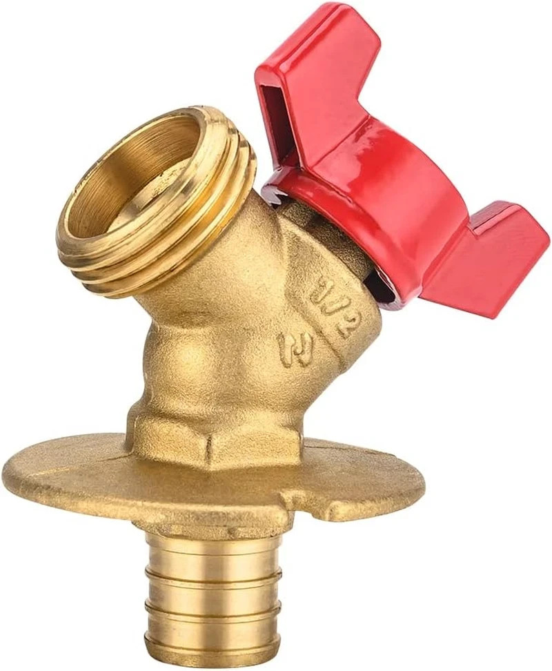 Outdoor Valve 1/4-Turn Sillcock Hose Bibb with Flange 3/4 In. Pex Inlet X 3/4 In