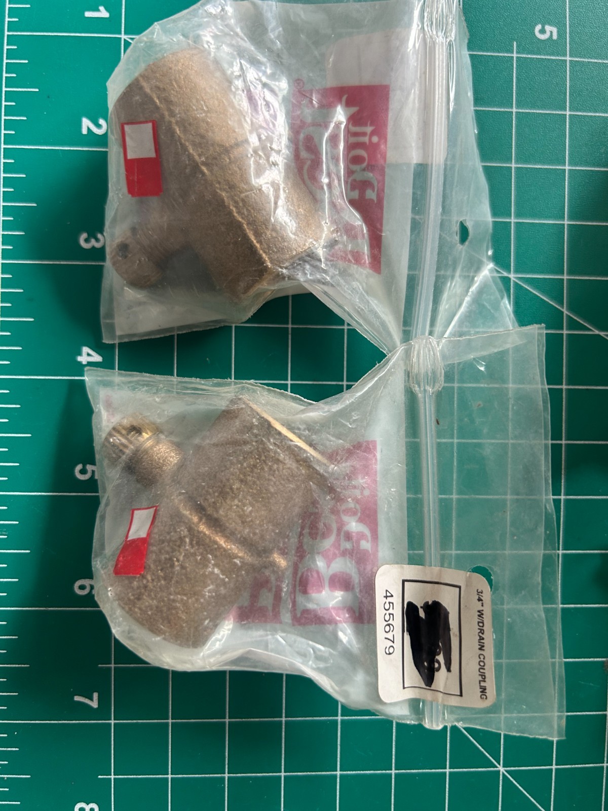NEW 2-pack lot NIBCO 701D 3/4″ CTS x 3/4″ CTS Drain Coupling Cast Bronze 36N485