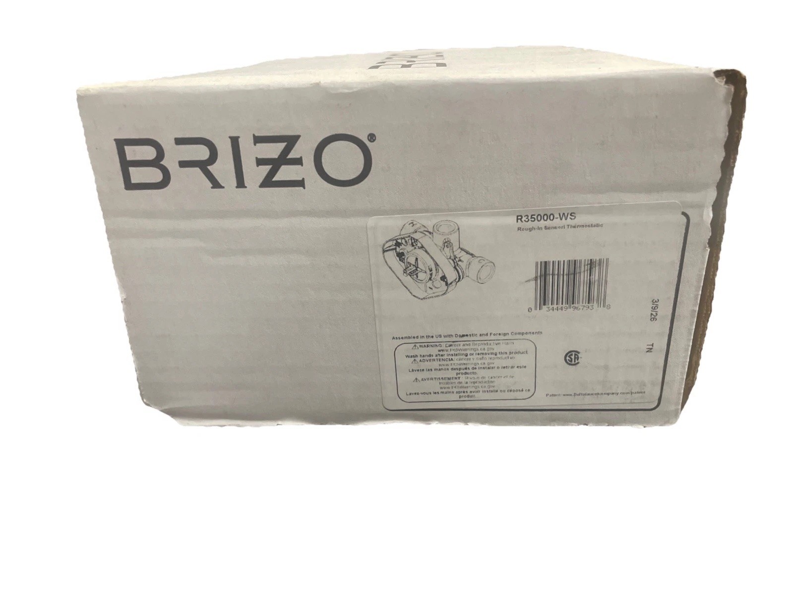 Brizo R35000-WS Thermostatic Rough In Valve Body w/Stops from the Sensori