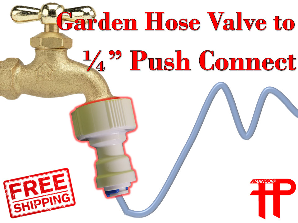 Garden Faucet Spigot to 1/4″ Quick Connect valve GHT Fitting Reverse Osmosis