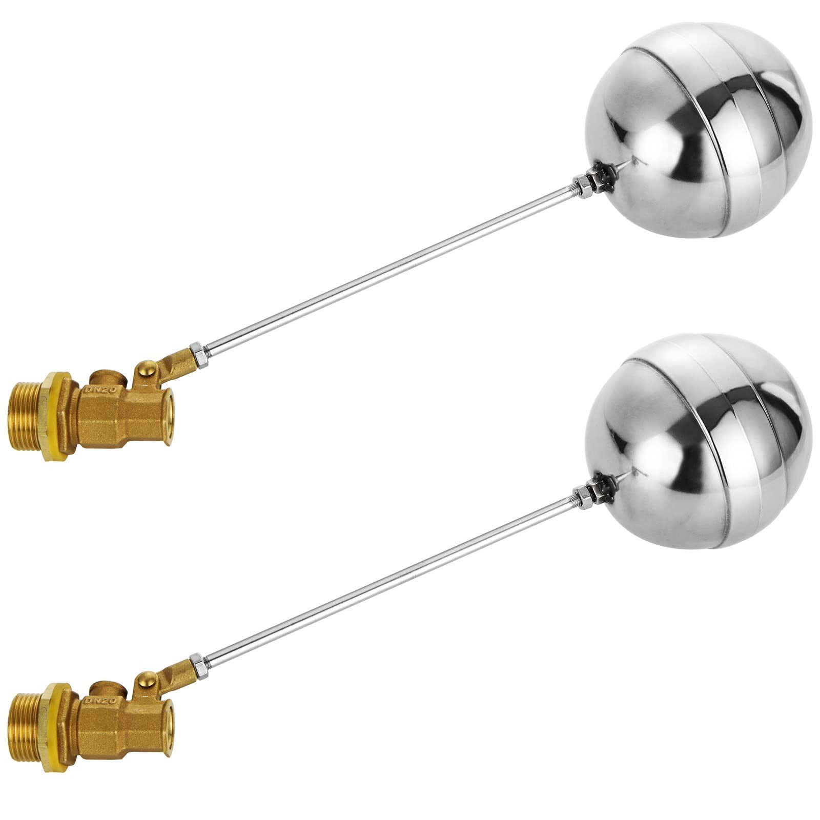 2 Pack Stainless Steel Float Ball Valves 3/4 Inch Water Control
