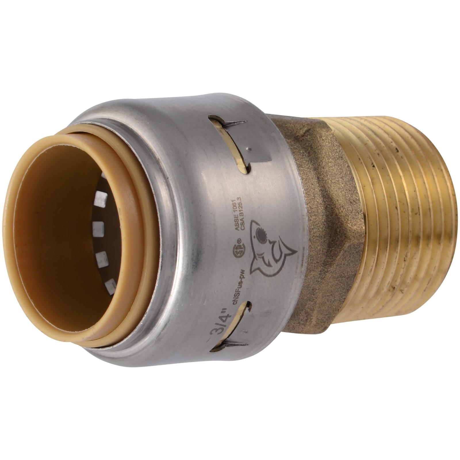 Sharkbite Max 3/4 Inch Brass Push To Connect Male Adapter Plumbing Fitting