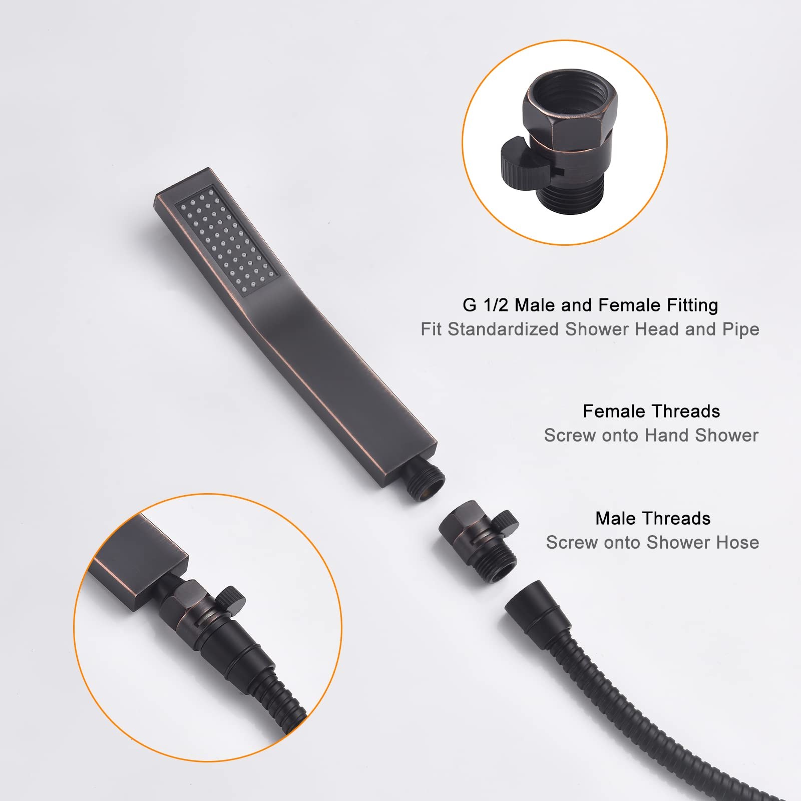 Water Flow Control Valve, Oil Rubbed Bronze Shower Head Flow Control Valve, B…