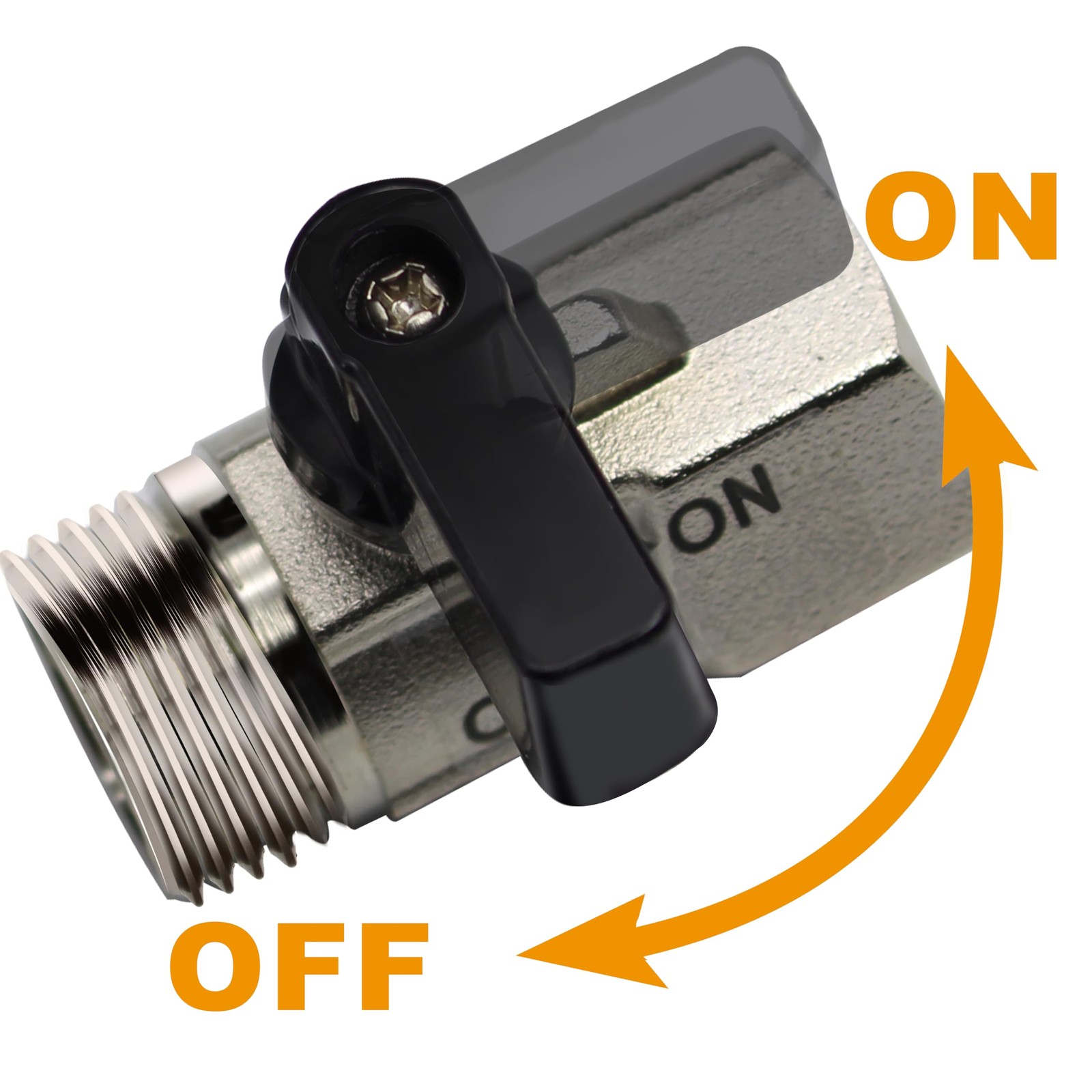 Shut-Off Brass Valve 1/2” Standard Connections with Polished Chrome Finish