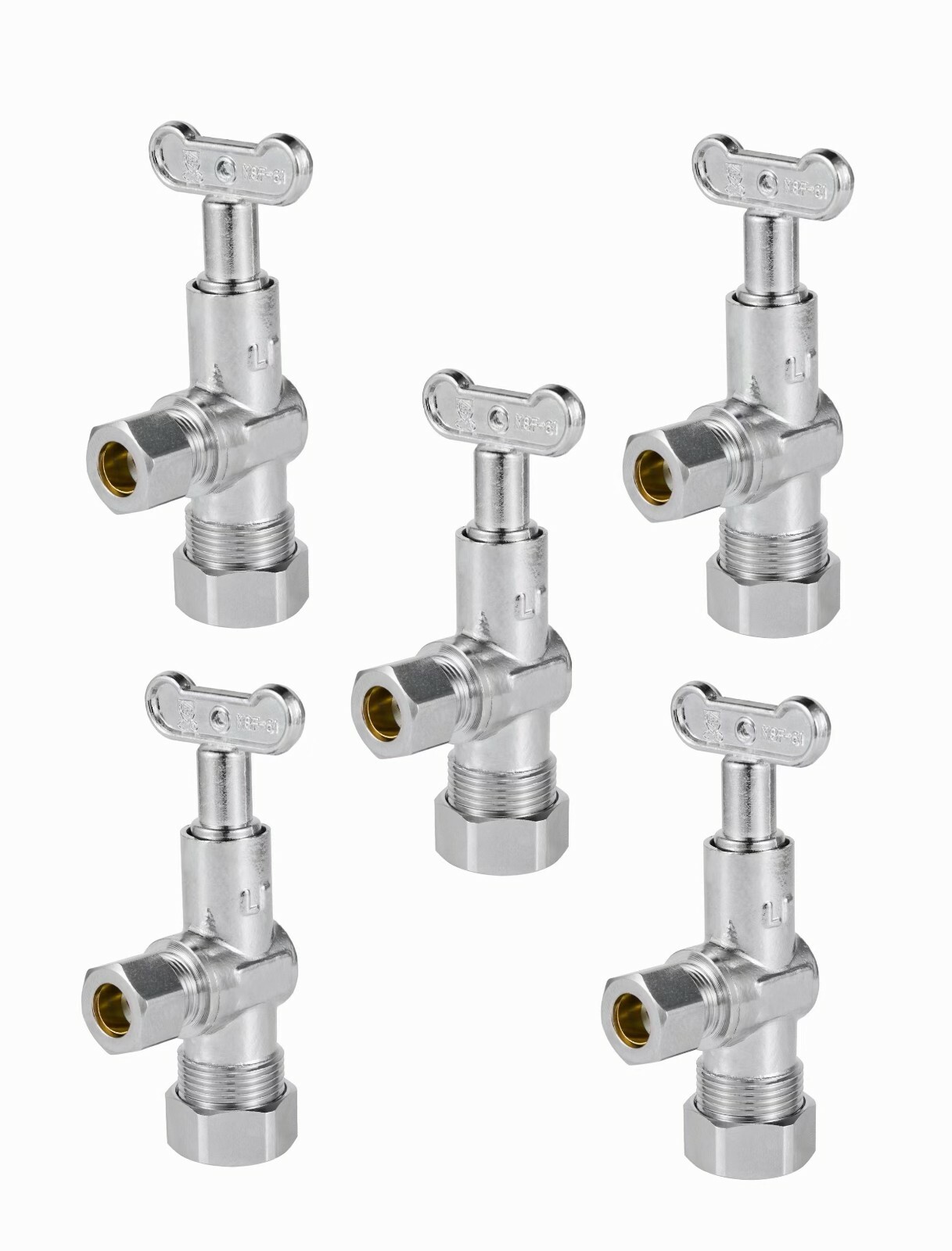 5 PCS 1/4TURN Loose Key ANGLE STOP VALVE 5/8″ OD (1/2″ NOM) X 3/8″ OD Compressi