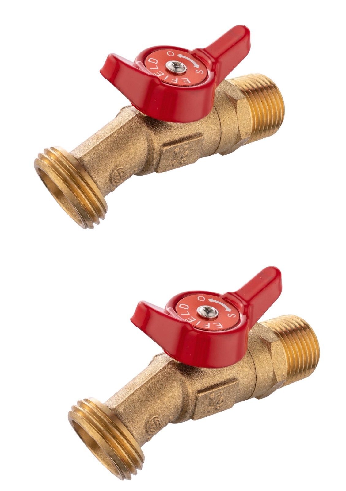 2 PCS EFIELD Outdoor Valve 1/4Turn Sillcock 1/2″ Male NPT×3/4″ Male GHT Threaded