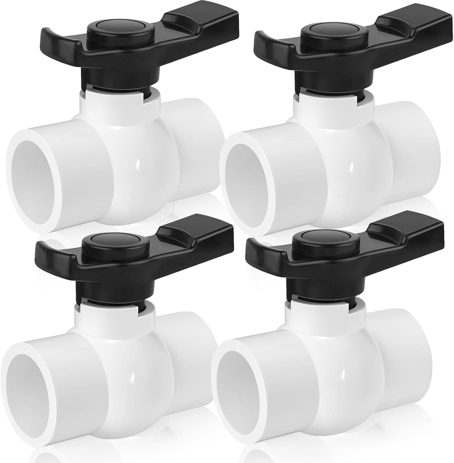 3/4 Inch PVC Ball Valve 4 Pack Slip SCH40 Full Flow T-Handle Irrigation Pool