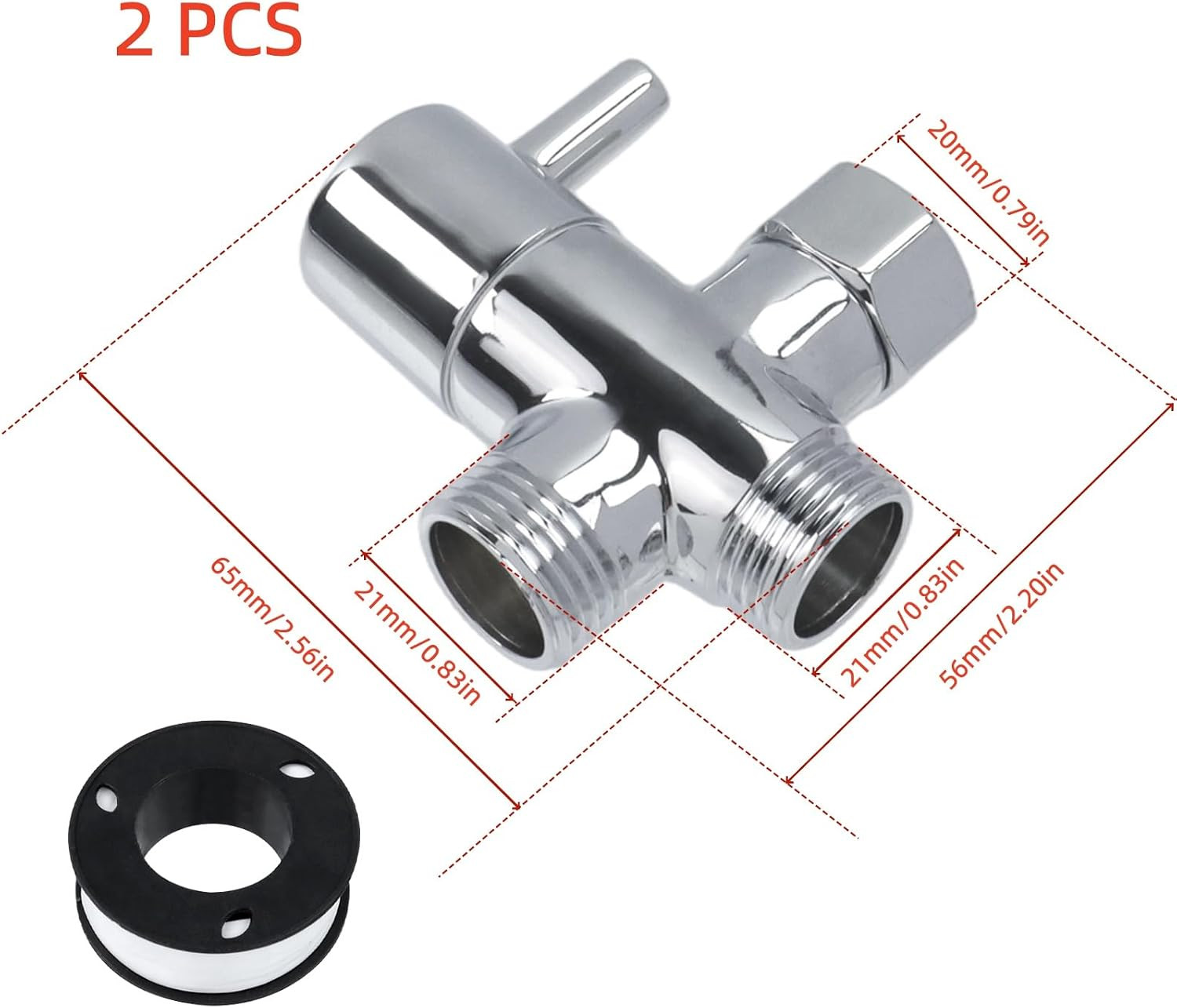 3-way Shower Diverter Valve, Universal Shower Arm Diverter Valve for Hand Held S