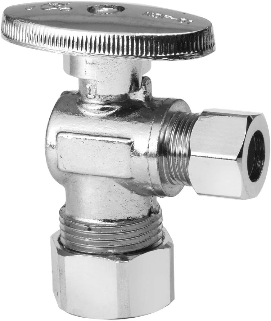 10-Pack Straight Stop Valve 1/2″ Nominal (5/8″ OD) Compression X 3/8″ OD