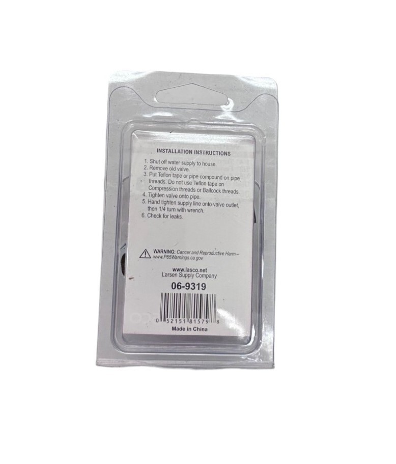 LASCO Water Supply Valve 06-9319**SALE**