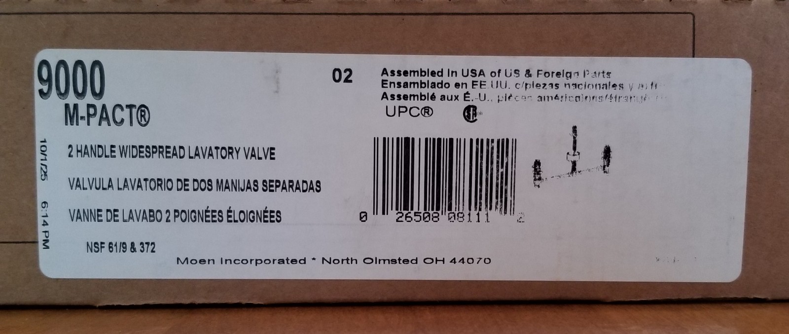 Moen 9000 M-PACT 1/2″ IPS Widespread Faucet Rough-In Valve w/ Drain Assembly