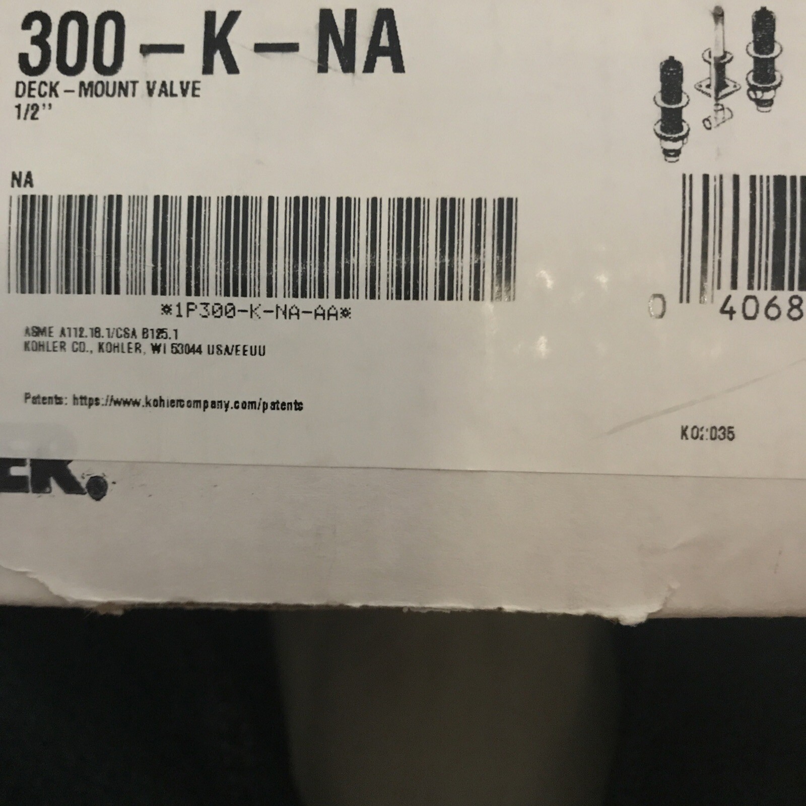 Kohler K-300-K-NA 1/2″ Ceramic High-Flow Faucet Valve System – Gold