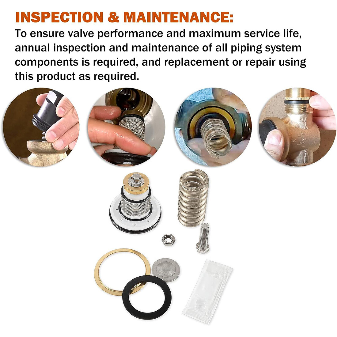 RK114-NR3XL 1-1/4” Pressure Reducing Valve Repair Set Fit for Model NR3 & NR3XL