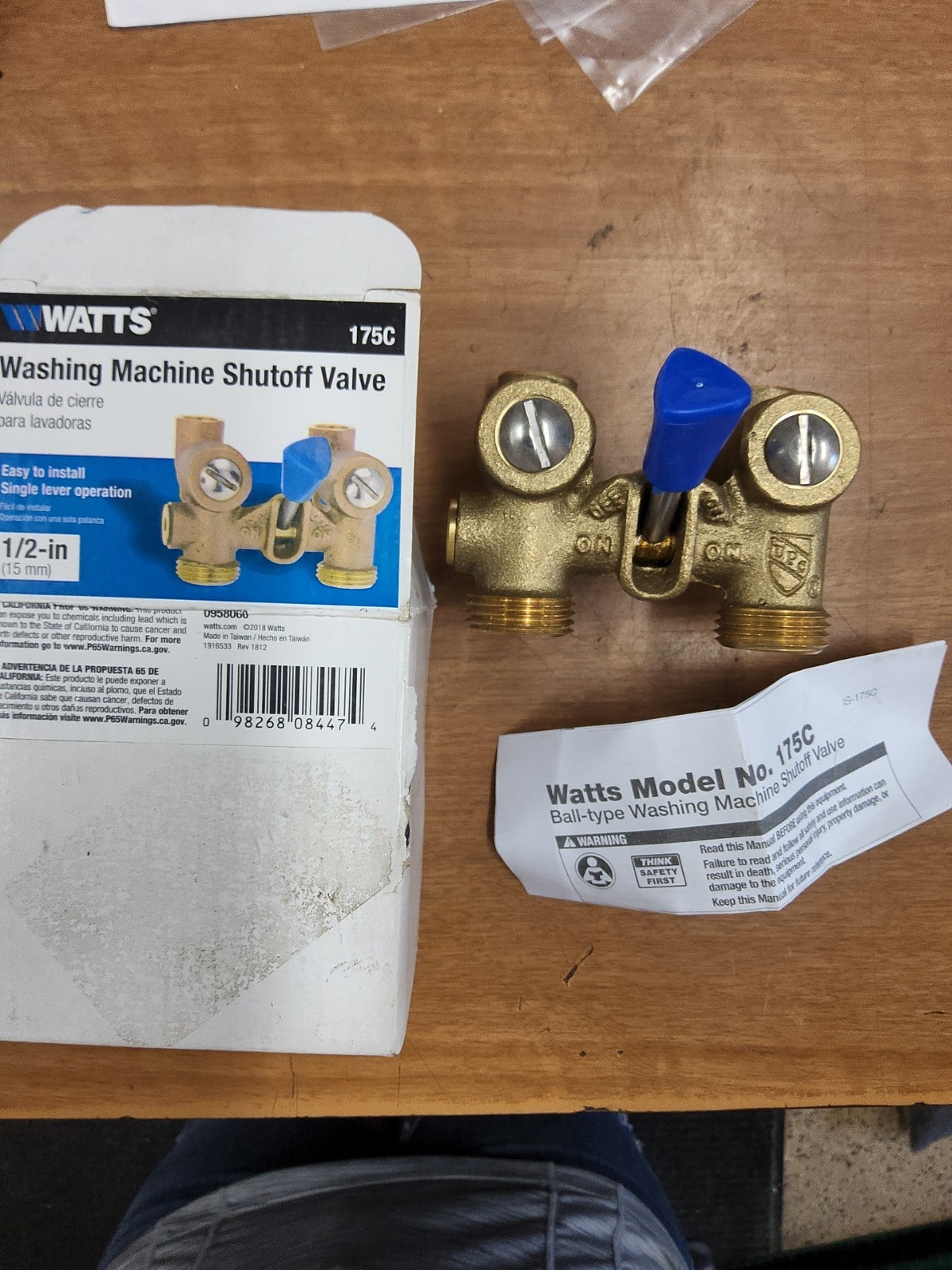 Watts Washing Machine Shutoff Valve, 1/2 Inch, Bronze 175C. SB6