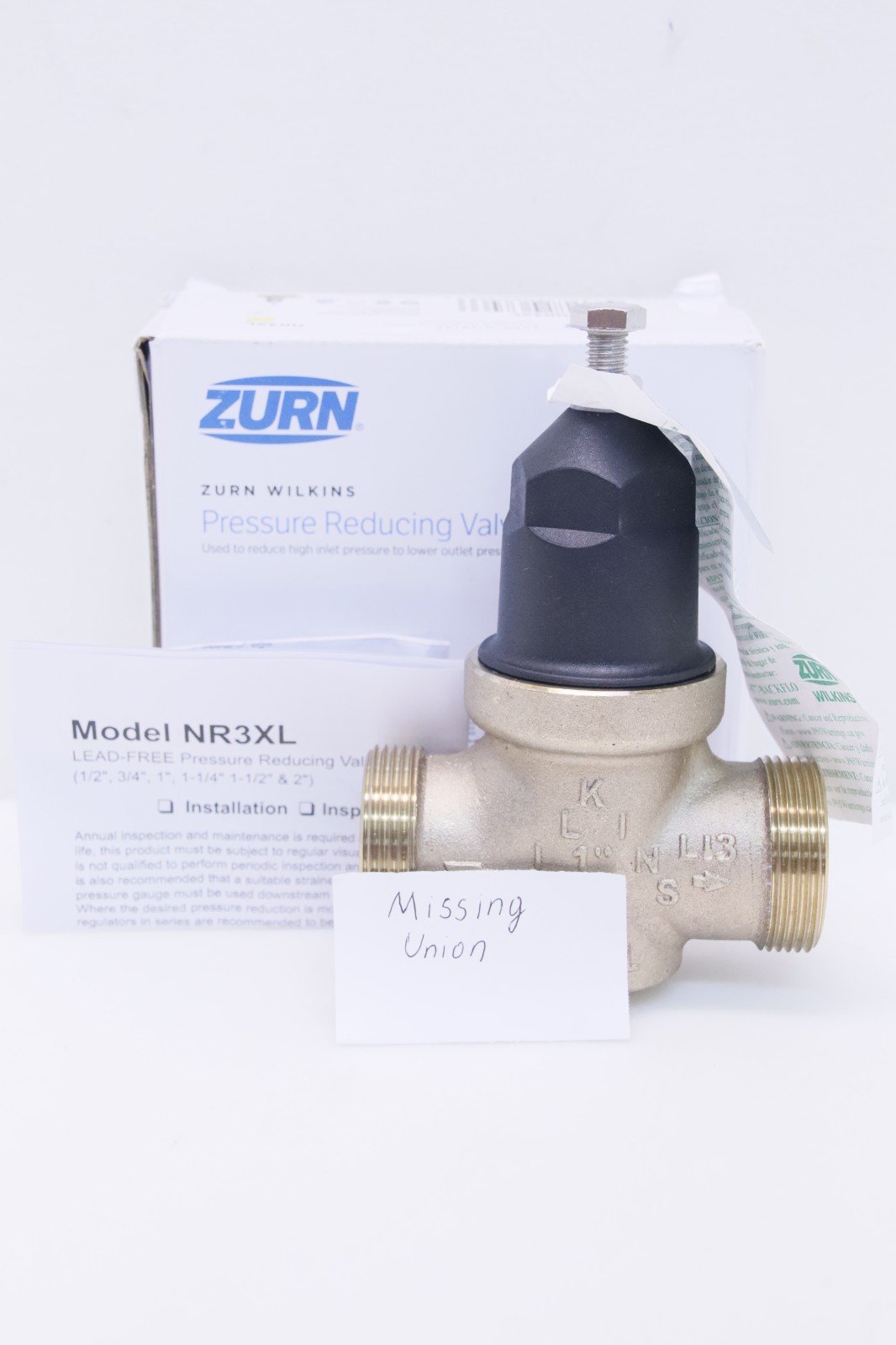 Zurn Wilkins 1-NR3XL Pressure Reducing Valve – No Unions Brand New In Box