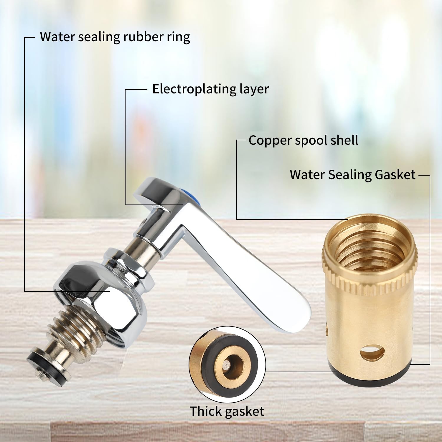 Brass Hydraulic Control Spindle Assembly Cartridge Valve for Kitchen & Bathroom