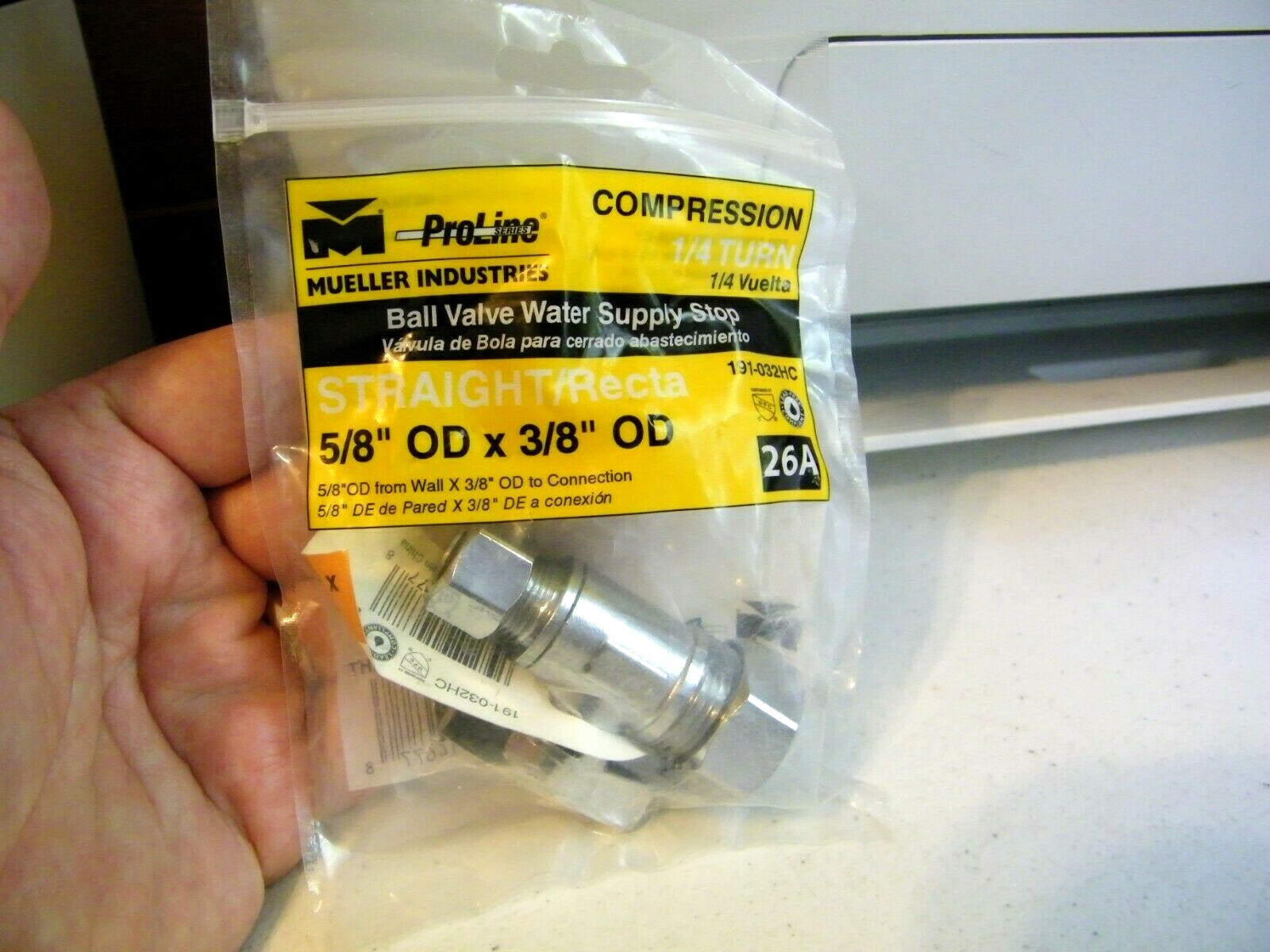 Dual Outlet 1/4 Turn Straight Ball Valve Water Supply Stop 5/8 x 3/8 LEAD FREE
