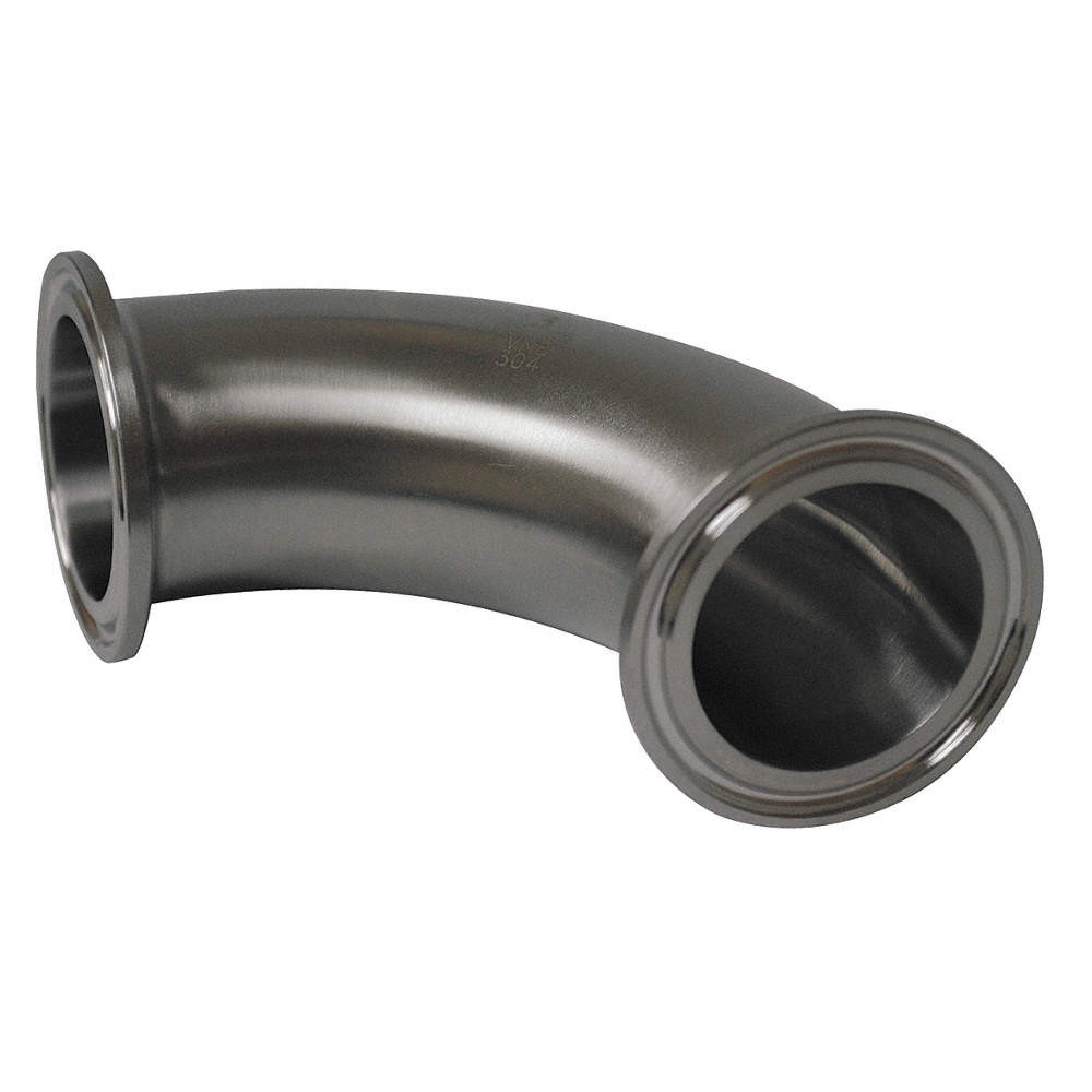GRAINGER APPROVED LA-EG2C4.0 Elbow,90 deg.,T304 SS,Clamp 11D017