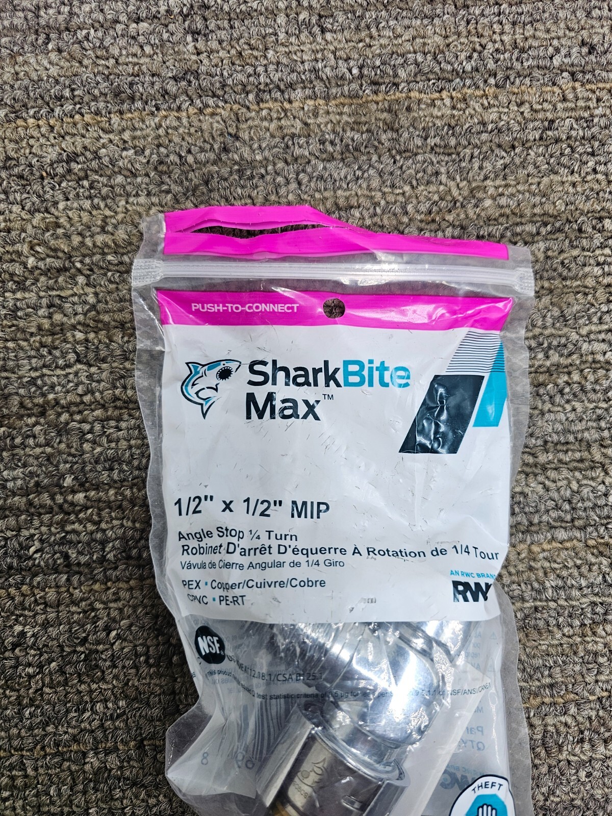 (QTY 2) SharkBite Max 1/2 x 1/2 Inch MIP Angle Stop Valve UR24946 Push Connect