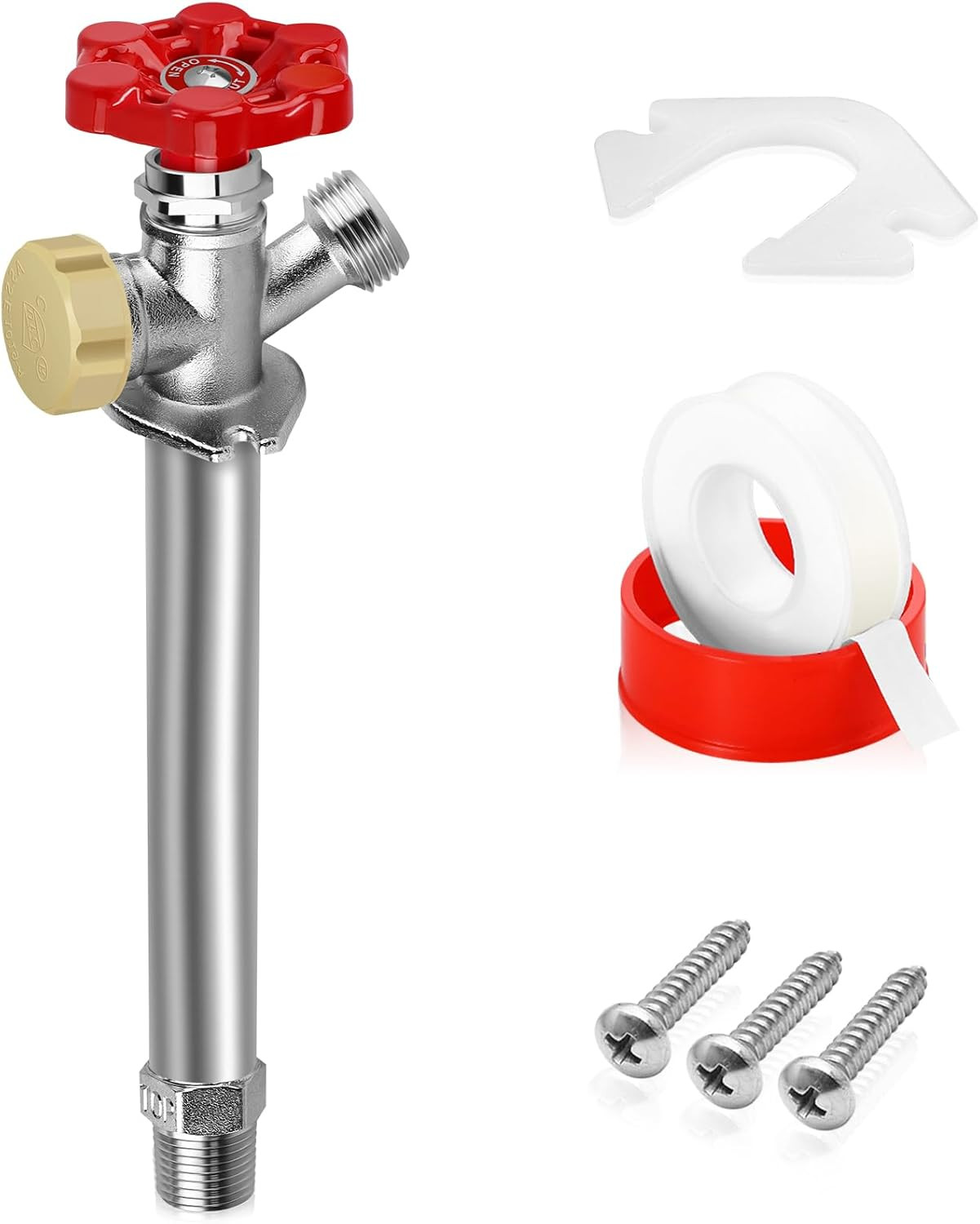 6Inch Anti-Siphon Frost Free Sillcock Valve, No Lead Brass Freeze Proof Outdoor