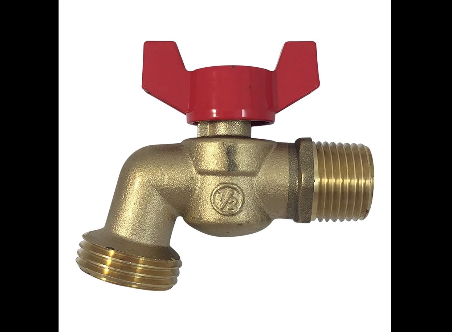 Brass Ball Hose Bibb Compares to Arrowhead 1/2″ Male NPT MIP Inlet 3/4″ Outlet