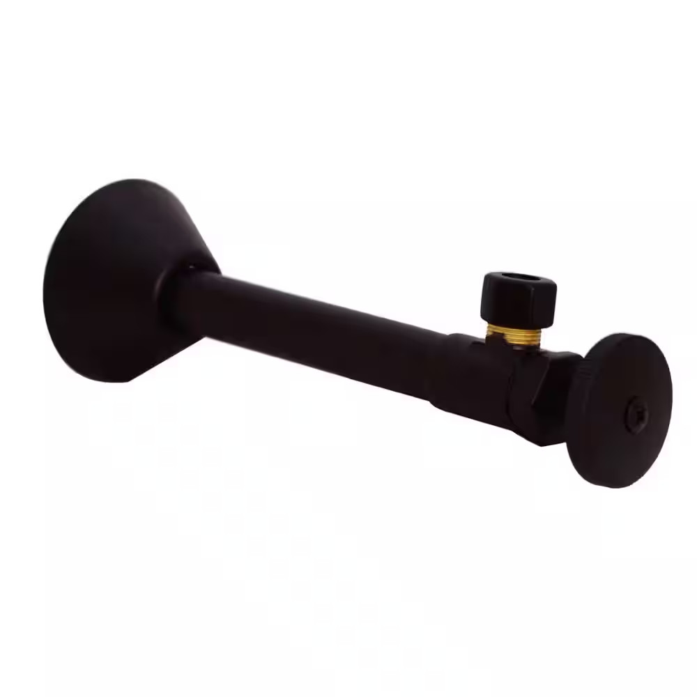 1/2 In. Copper Sweat X 3/8 In. O.D. Compression Outlet Angle Stop in Oil Rubbed