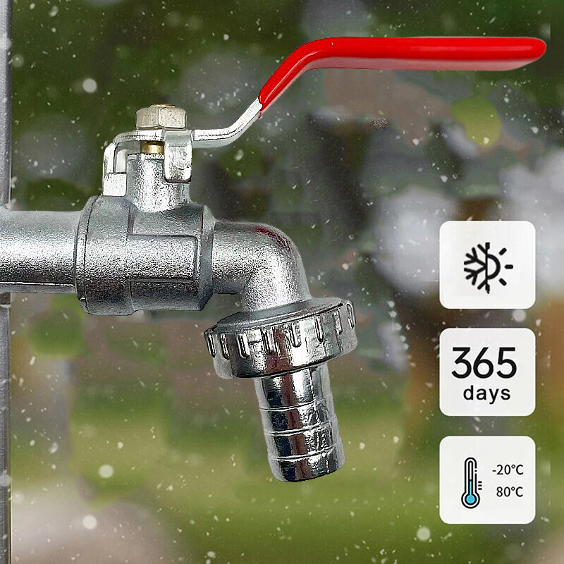 1/2″ Brass Faucet Garden Water Tap Long Handle Ball Valve For Outdoor Irrigation