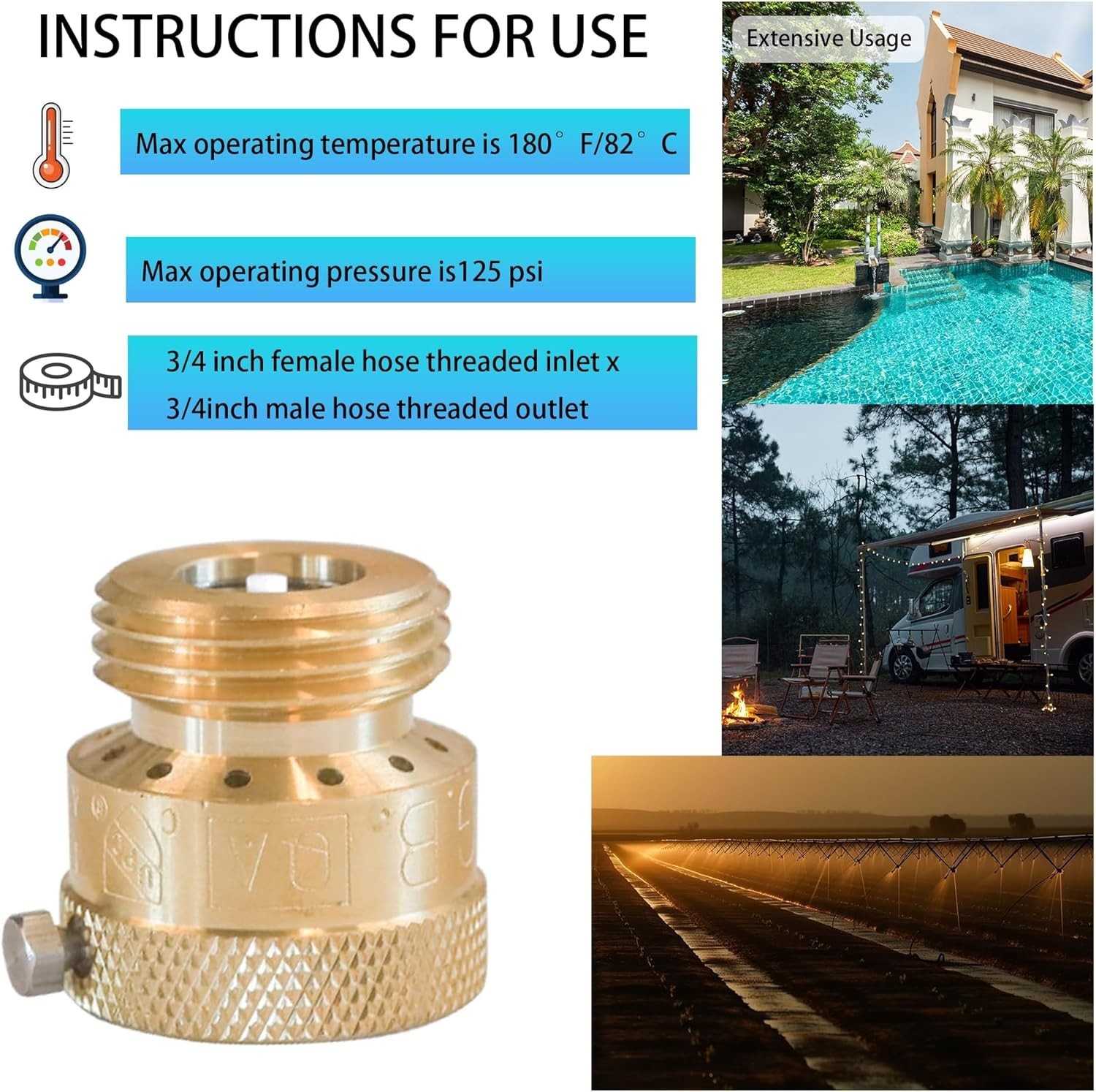 2 Pack Faucet Vacuum Breaker, 3/4 Inch Solid Brass Hose Bib Backflow Prevente…