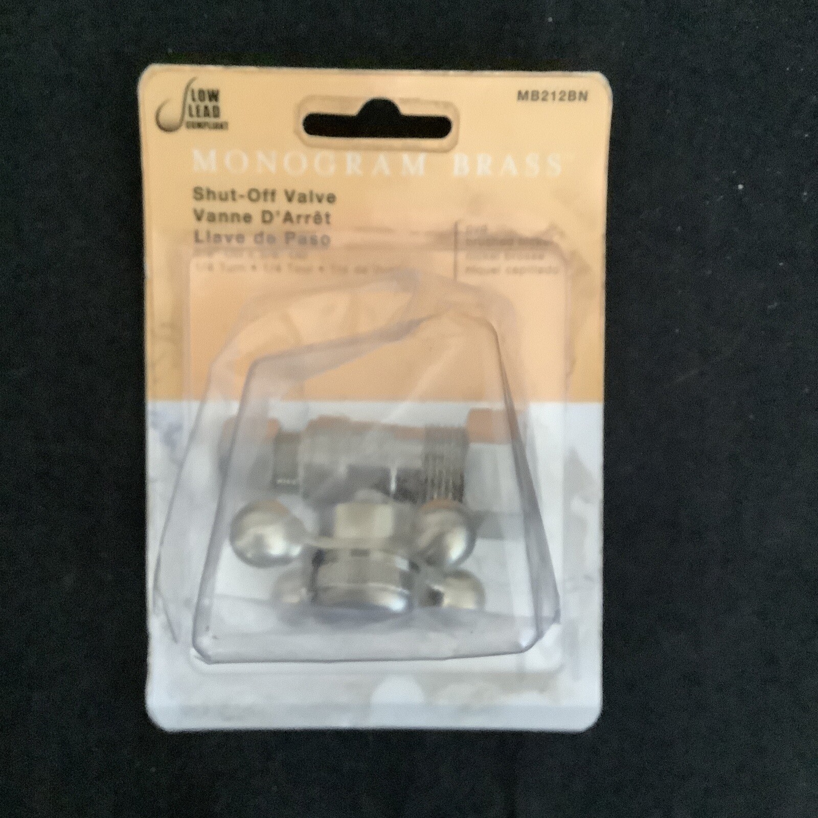 shut-off valve brushed Nickle monogram brass MB212BN @8