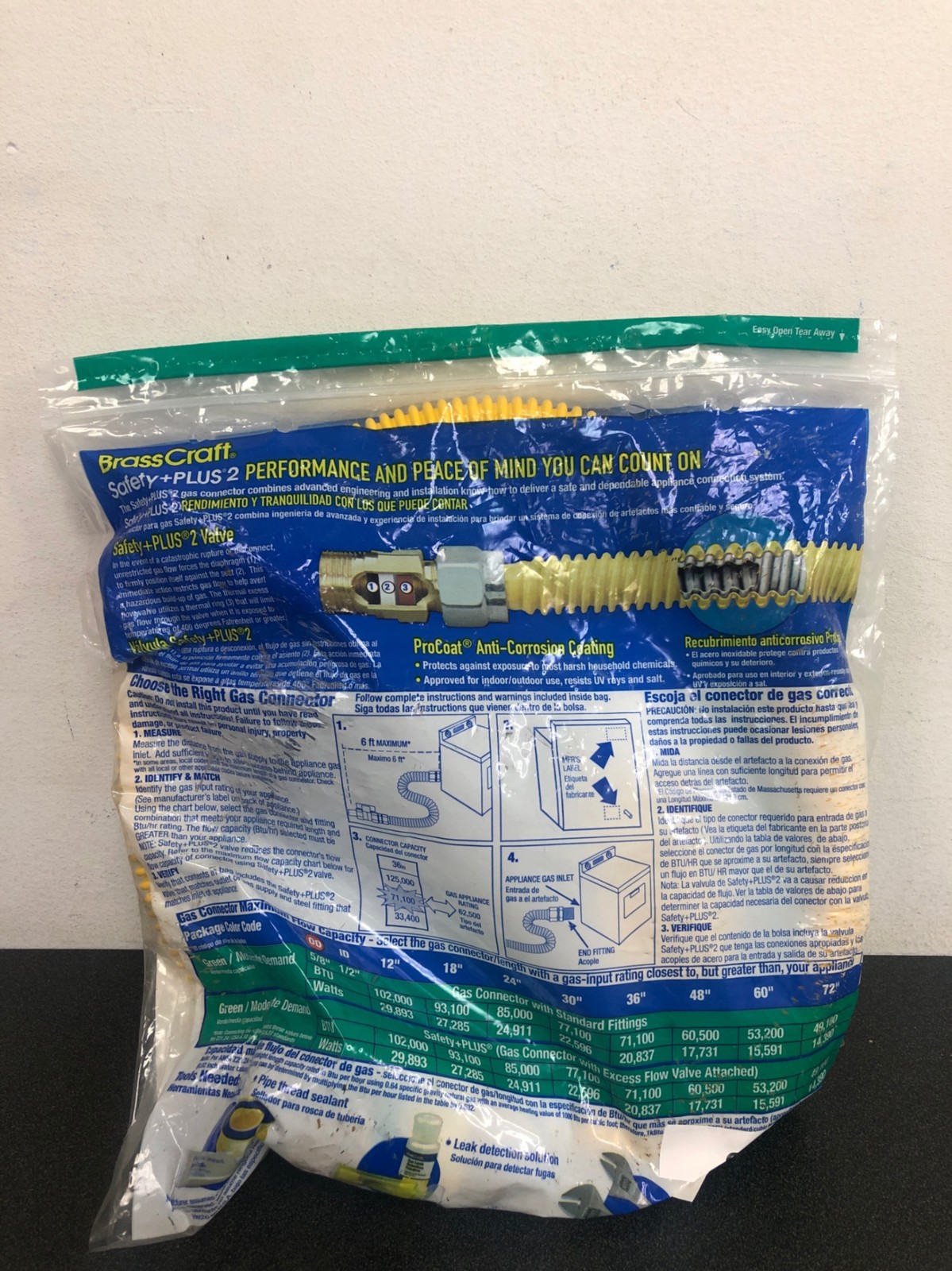 Brasscraft CSSD64TE-36 Gas Connector w/Safety+Plus2 Valve (71,100 BTU)